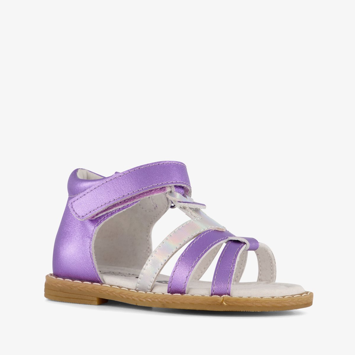 TwoDay leren meisjes sandalen metallic paarse - Maat 25