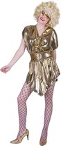 Funny Fashion - Glitter & Glamour Kostuum - Gouden Jaren 80 Discopasjes Jas - Vrouw - goud - Maat 32-34 - Carnavalskleding - Verkleedkleding