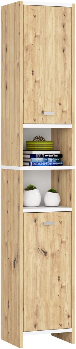 Badkamerkast BETI mit 2 Deuren / AKORD Furniture Factory / Artisan Eik - Wit / 32x180x28 cm
