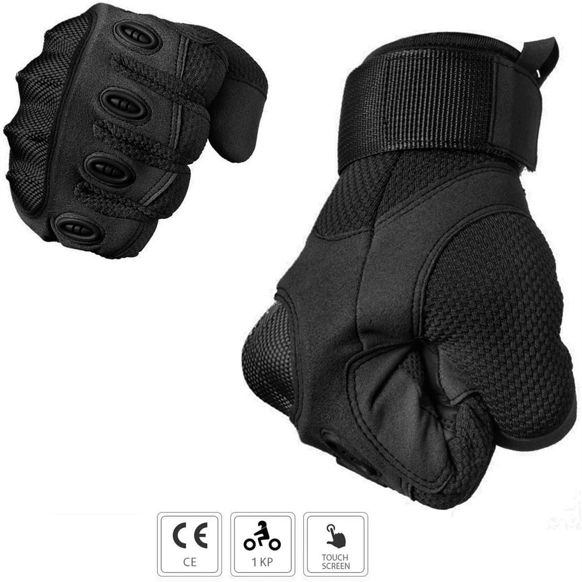 Waterdichte Motorhandschoenen - Anti-Slip Tactische Handschoenen - Winter Scooter Handschoenen - Unisex - Zwart - Maat L - 1 paar