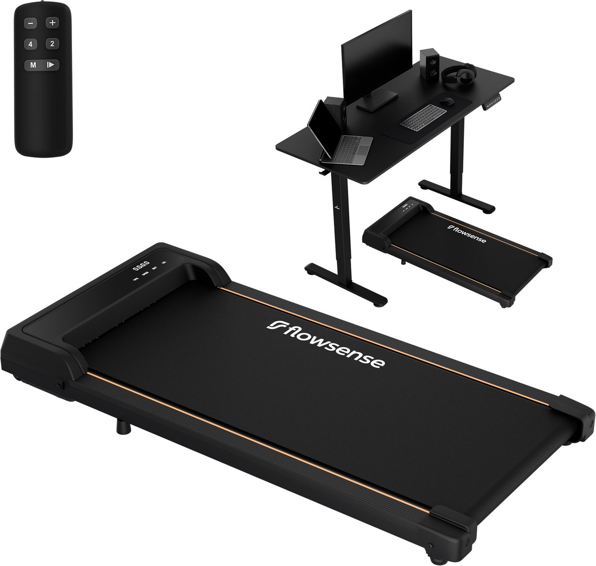 Flowsense Loopband (1-6 km/u) Walking Pad - Wandelband - Loopbanden voor Thuis - Treadmill - Loopband Elektrisch - Loopband Fitness