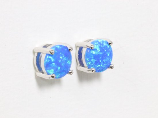 Clous d'oreilles en argent fin avec opale australienne