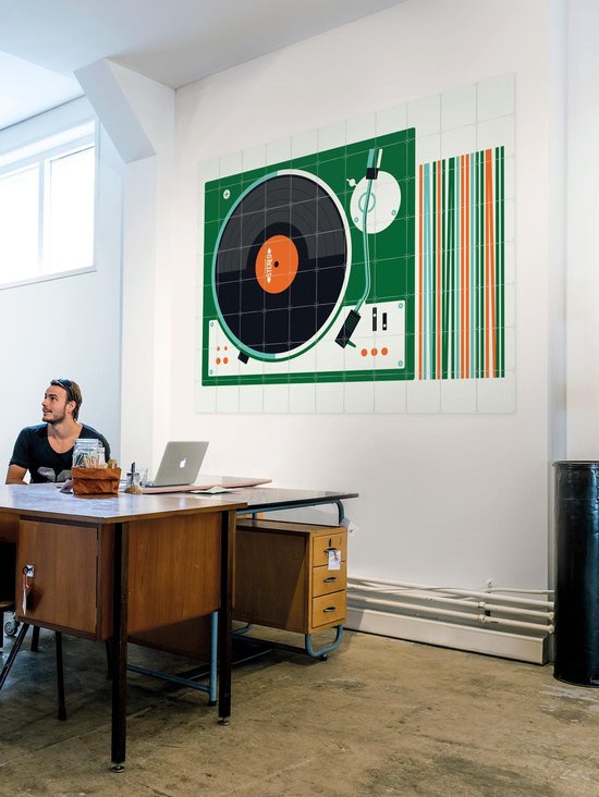 IXXI Record Player - Décoration murale - Vintage - 140 x 100 cm