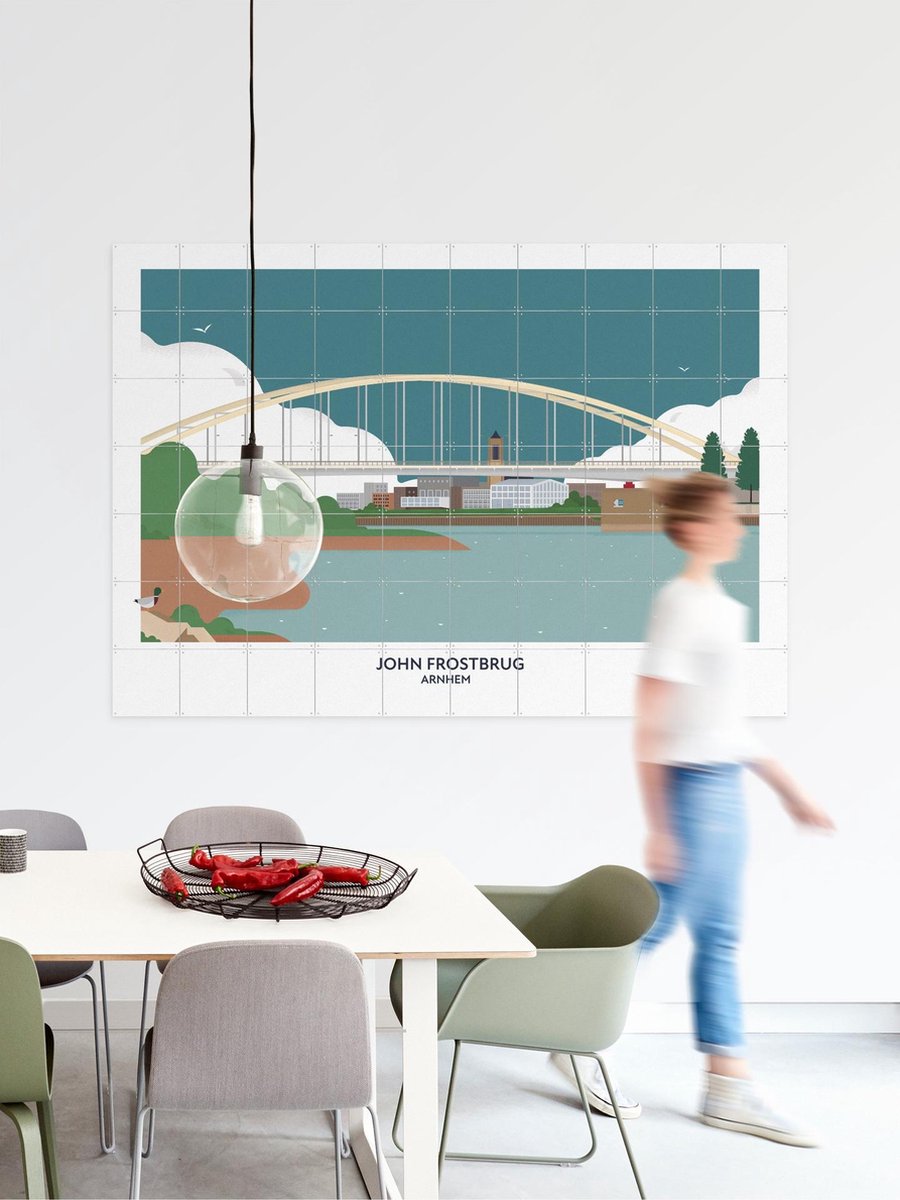 IXXI John Frostbrug, Studio Kars + Boom & Design Podium Nijmegen - 140 x 100 cm - Gratis ophangtool - Grote wanddecoratie en posters - Grafisch