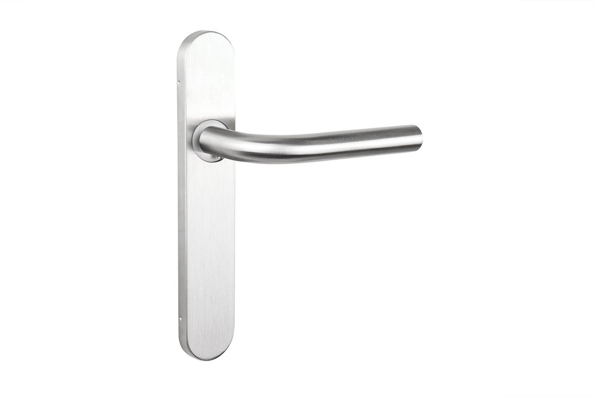Lavuzo deurkruk Oristano RVS met afgerond schild | Per set | Deurklink met schild
