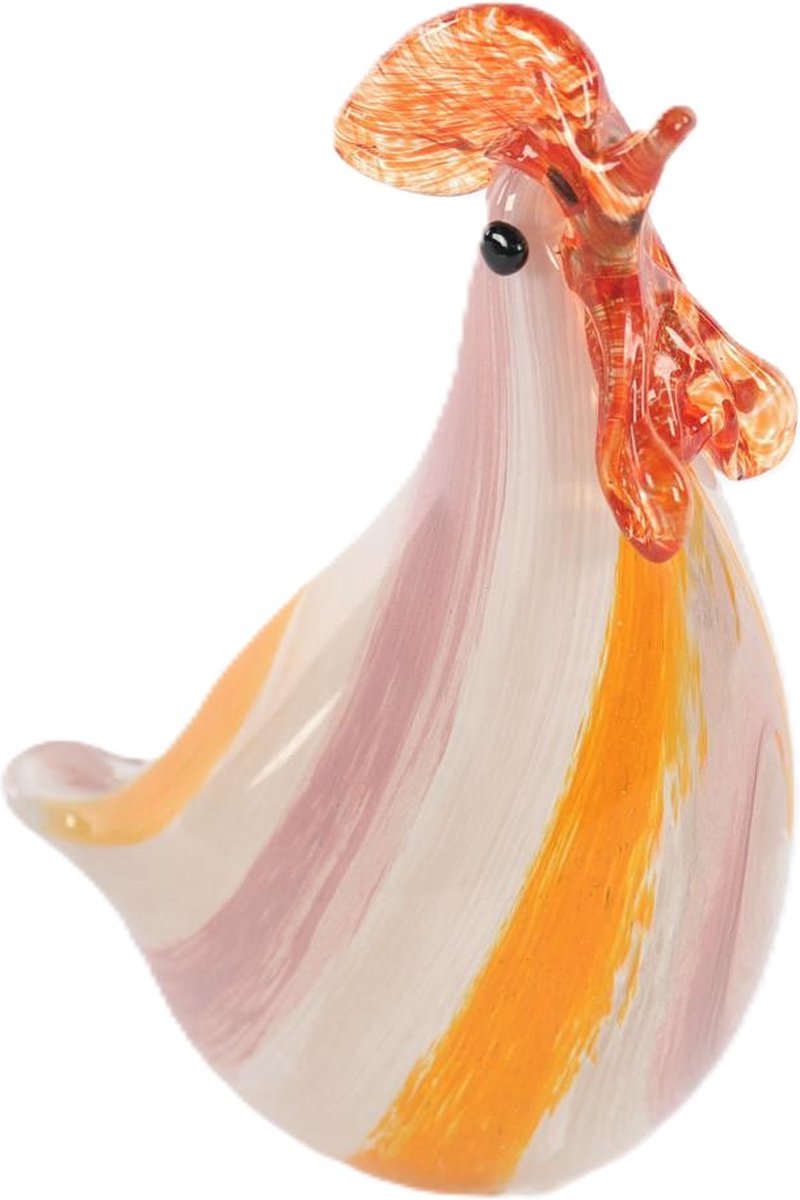 Rasteli Beeldje Haan Glas Oranje-Multicolour L 10.5 cm B 6 cm H 15 cm