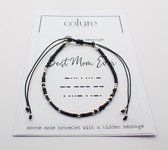 Colure® morse code armband glanzendzwart Best Mom Ever