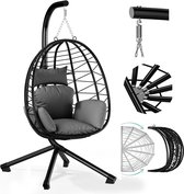 Bol.com Pluto® - HOMELUX Hangstoel met frame - hangmat - hangschommel - hangstoel met kussen - schommel voor buiten en binnen - ... aanbieding
