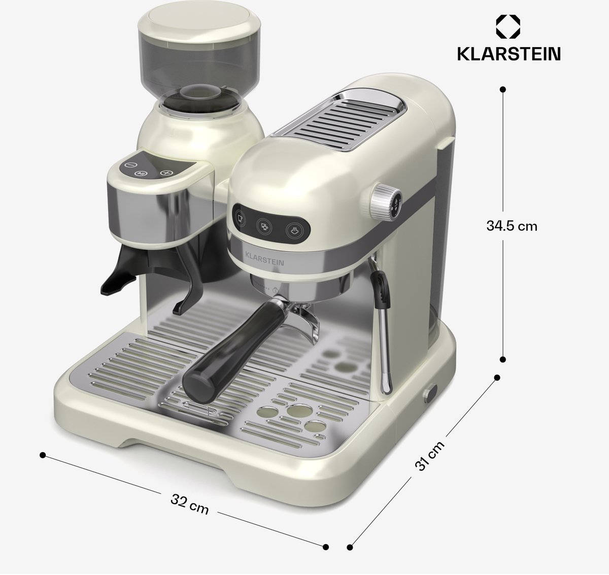 Chal-Tec Bella Café Pistonmachine met Maalmolen 19 Bar - afbeelding 3