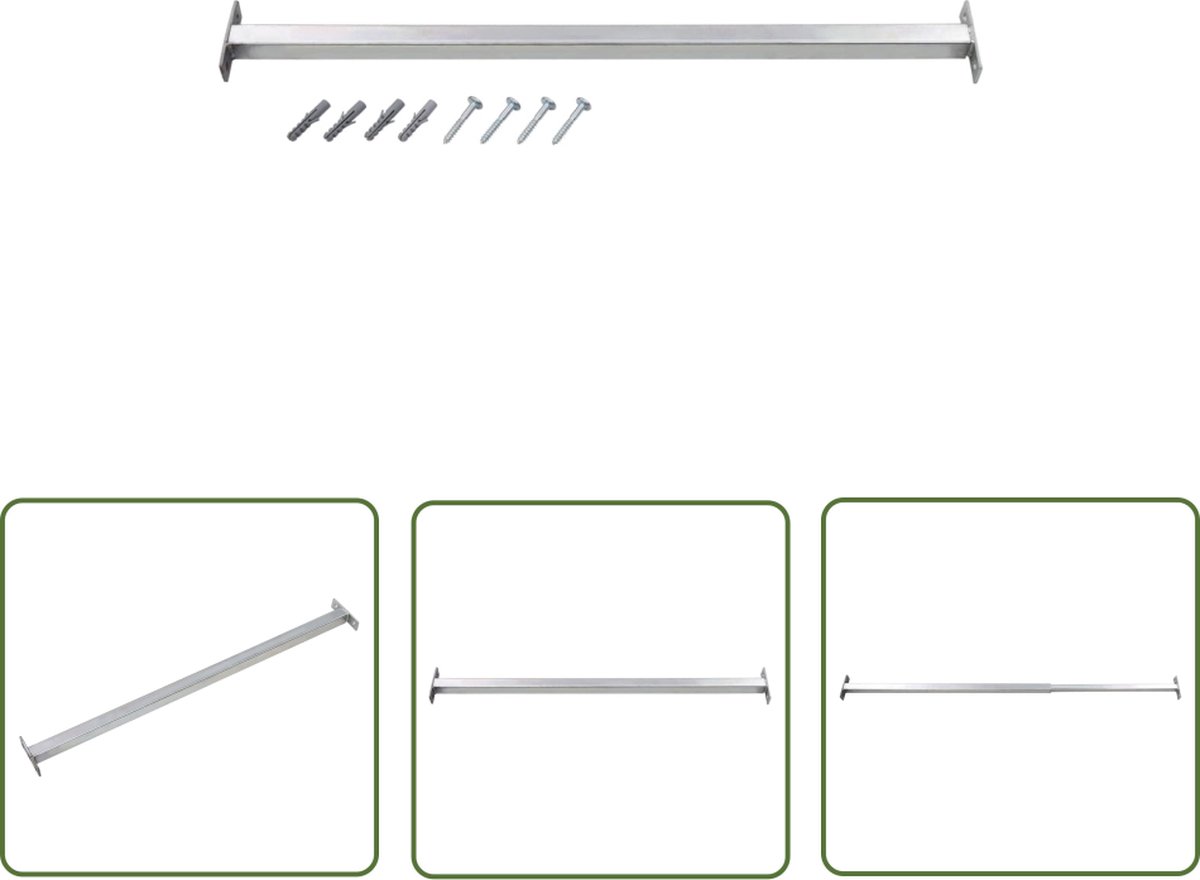 vidaXL Veiligheidsrail - Barrièrestang - Barrièrestang verstelbaar 710-1200 mm - Raambeveiliging - Anti Inbraak - Aluminium Balk