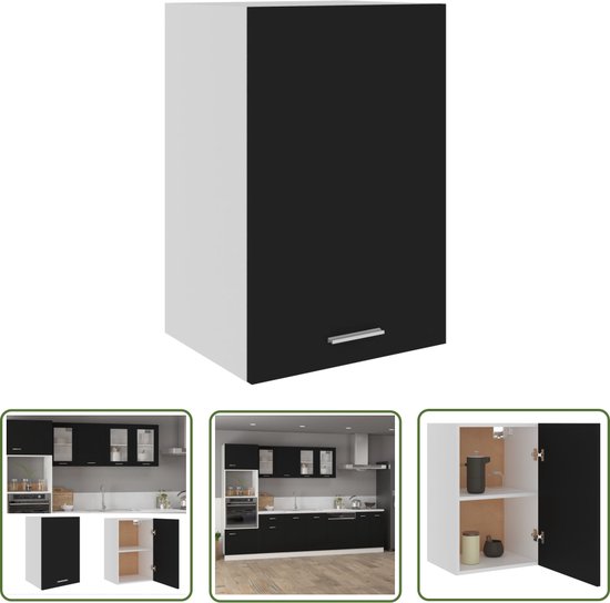 The Living Store Armoire suspendue - Cuisine - 39,5 x 31 x 60 cm - Zwart