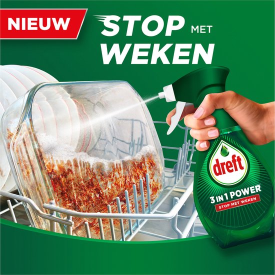 Dreft 3in1 Power Spray voor Vaat en Keuken - Navulling - Vetverwijderaar - Citroengeur - 10 x 500 ML