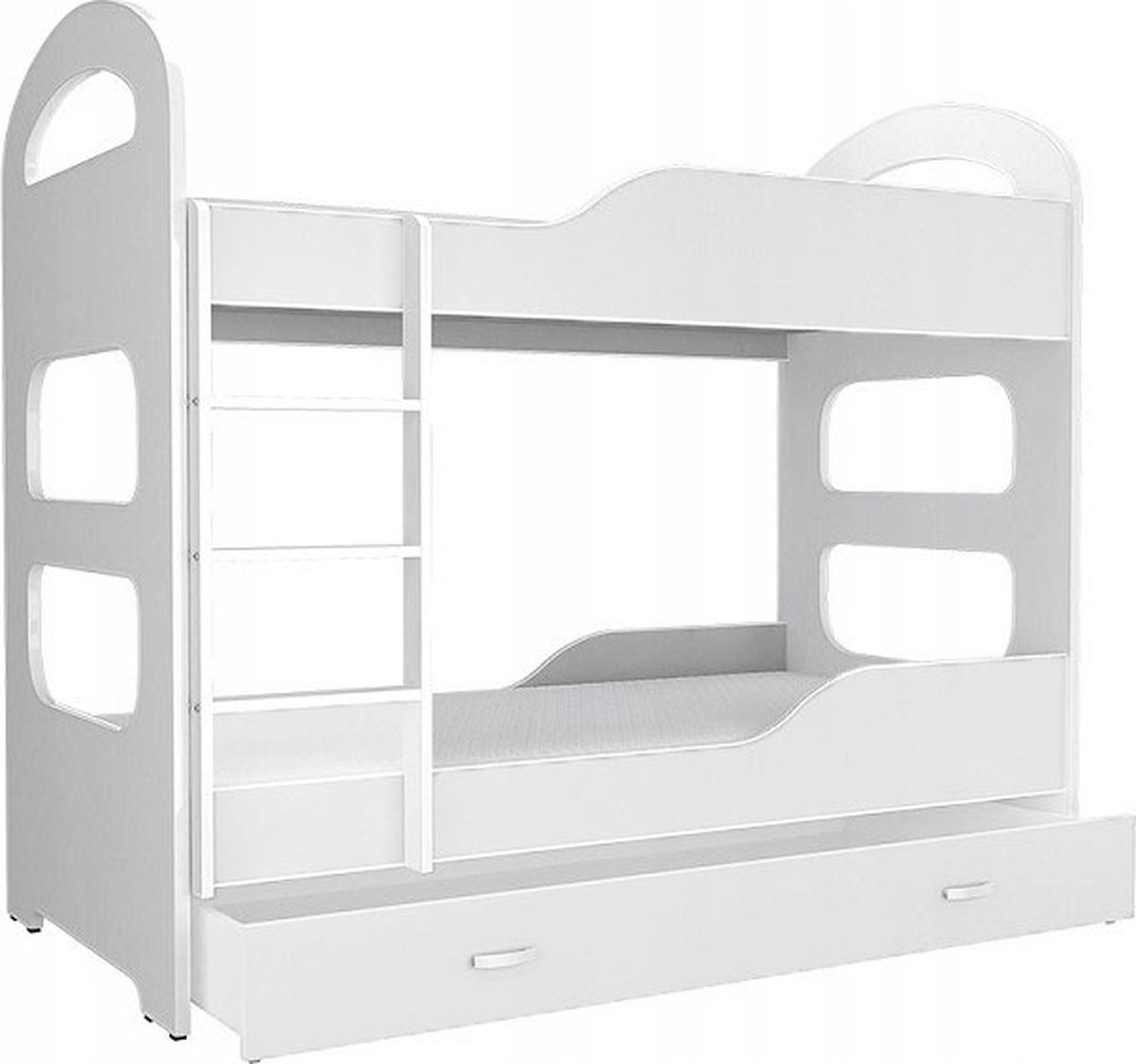 Viking Choice Kinder Stapelbed Wit - Incl. Dubbele Matras & Lade - 190x80 cm