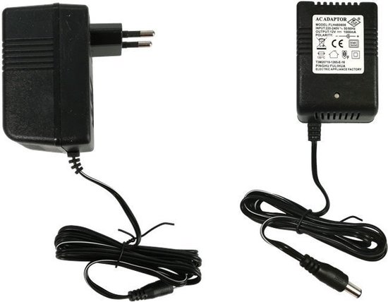 12V Adapter - Oplader voor Elektrische Kinderauto - 1000mA - Zwart
