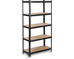 Viking Choice Stellingkast Opbergrek - Zwart Metaal - 150x75x30 cm - Werkbank Optie
