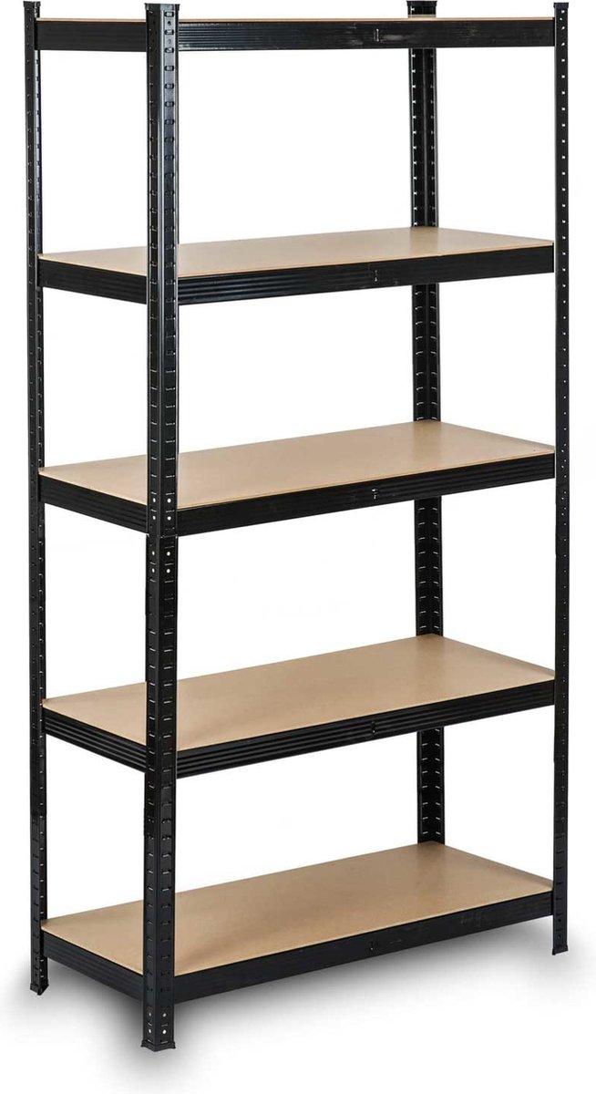 Viking Choice Stellingkast Opbergrek - Zwart Metaal - 150x75x30 cm - Werkbank Optie