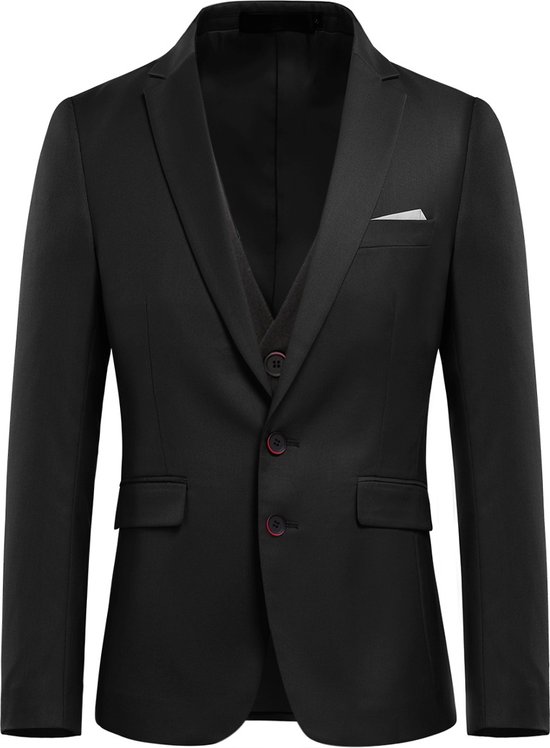 Allthemen Costume 3 pièces pour homme Coupe ajustée Costumes de mariage – Veste moderne pour affaires – L
