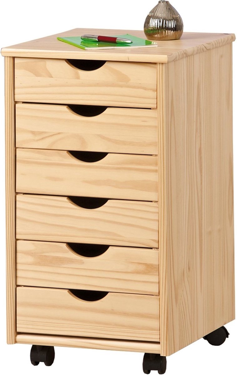 Interlink SAS Nils Bruin Houten Ladeblok - 65x40x36 cm - Verrijdbaar