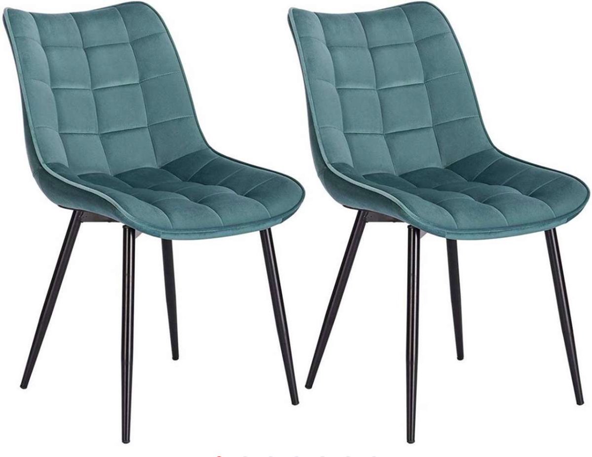 Bolt Edge Eetkamerstoelen - Velvet Turquoise - Kuipstoel - Set van 2, 4 of 6 Turqoise