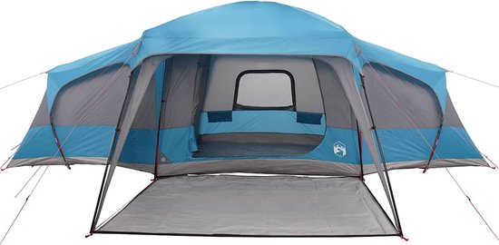 vidaXL - Familietent - met - verandakoepel - 9-persoons - waterdicht - blauw van Vidaxl — afbeelding 4