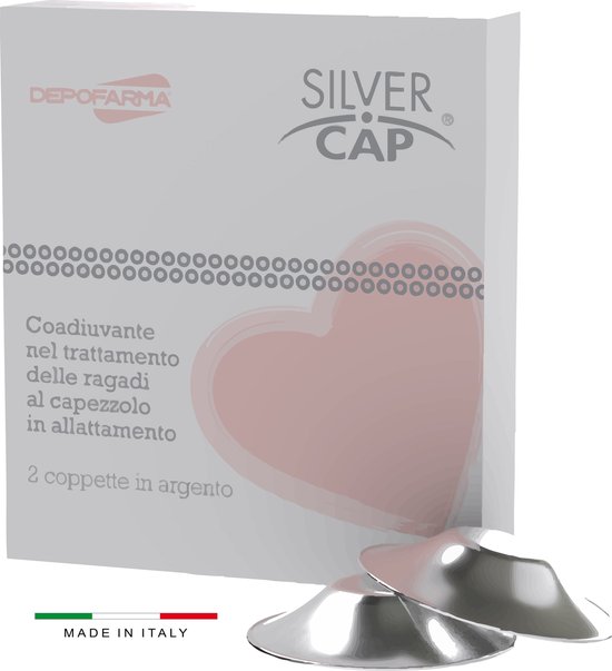Silver Cap® | Tepelbeschermers | borstvoeding | voorkomen en genezen tepelkloven | snelle verlichting bij pijnlijke tepels | één maat | 999 puur Zilver | klinisch bewezen veilig en effectief | Made in Italy