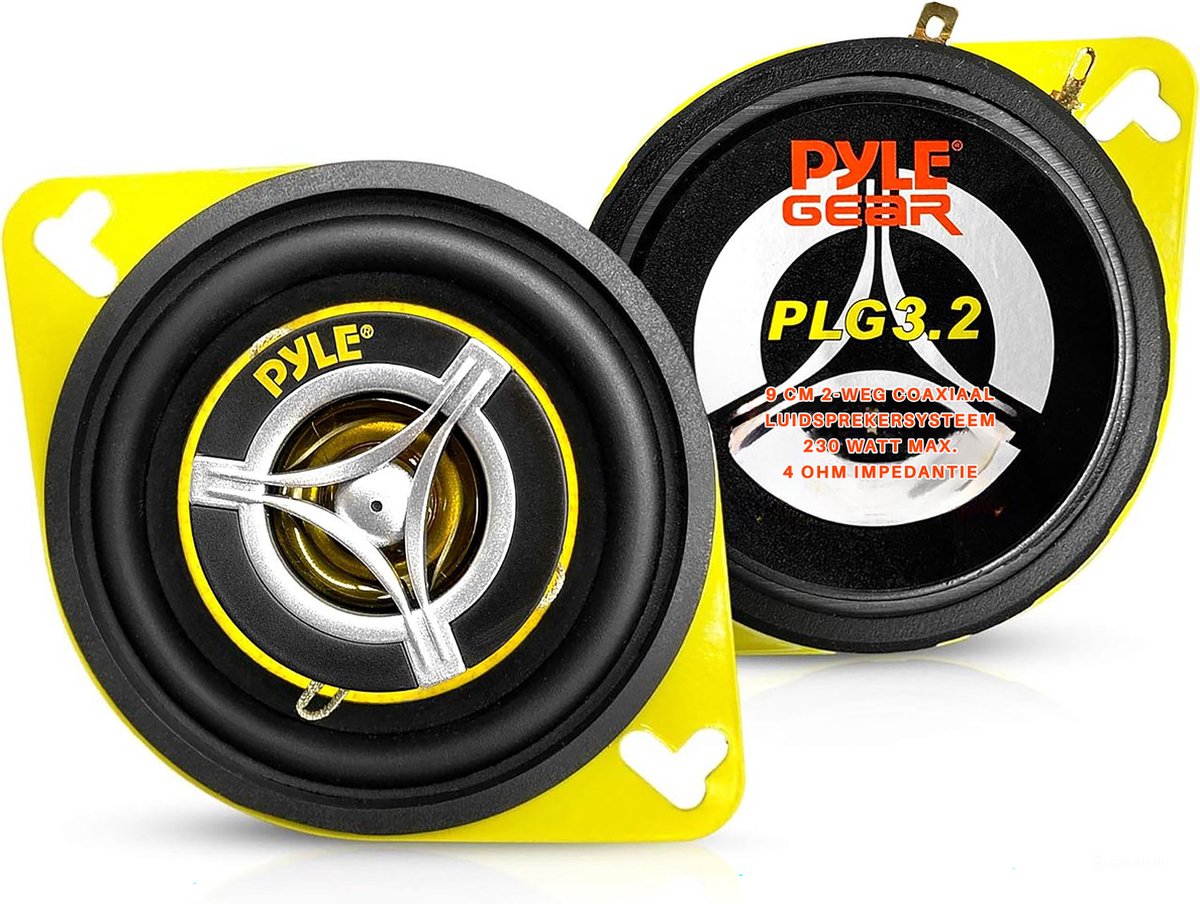 Pyle Autoluisprekerset – 2-Weg Auto Speakers- 8,9 cm Audio Speakers – Luidspreker voor Auto- Magnetische Structuur- 4,2 cm Montagediepte – 120 W