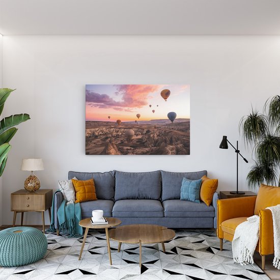 Saammp Canvas Schilderij - Cappadocia - Natuur - Landen - 70x50 - Foto op canvas - Wanddecoratie - Muurdecoratie Woonkamer - Slaapkamer decoratie - Canvas Print