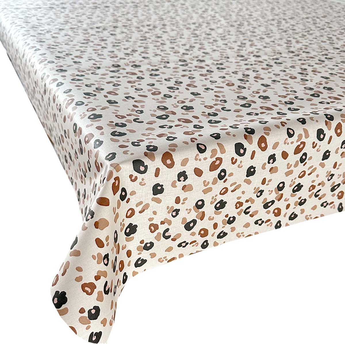 BINK Bedding Tafelkleed - Tafelzeil Leopard - Acryl gecoat Katoen 600 x 145 cm - afneembaar - wasbaar - feest - feestdecoratie - kinderfeestje - verjaardag - buiten eten - panterprint - dierenprint