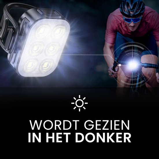 Innovaland - Fietslampjes led set wit en rood - Oplaadbaar - USB C - Fietslampje - Voorlicht en Achterlicht Fiets LED - Voorlamp Fiets - Fietslampjes - Fietslamp - Fietsverlichting - Oplaadbare Fietsverlichting - Fietslichten voor en achter van Innovaland — afbeelding 4