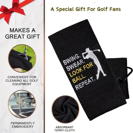 Bovista Golf Handdoek - Golfhanddoek - Golf Accessoires - Towel - Comfortabel - Grappige Tekst van Bovista — afbeelding 2