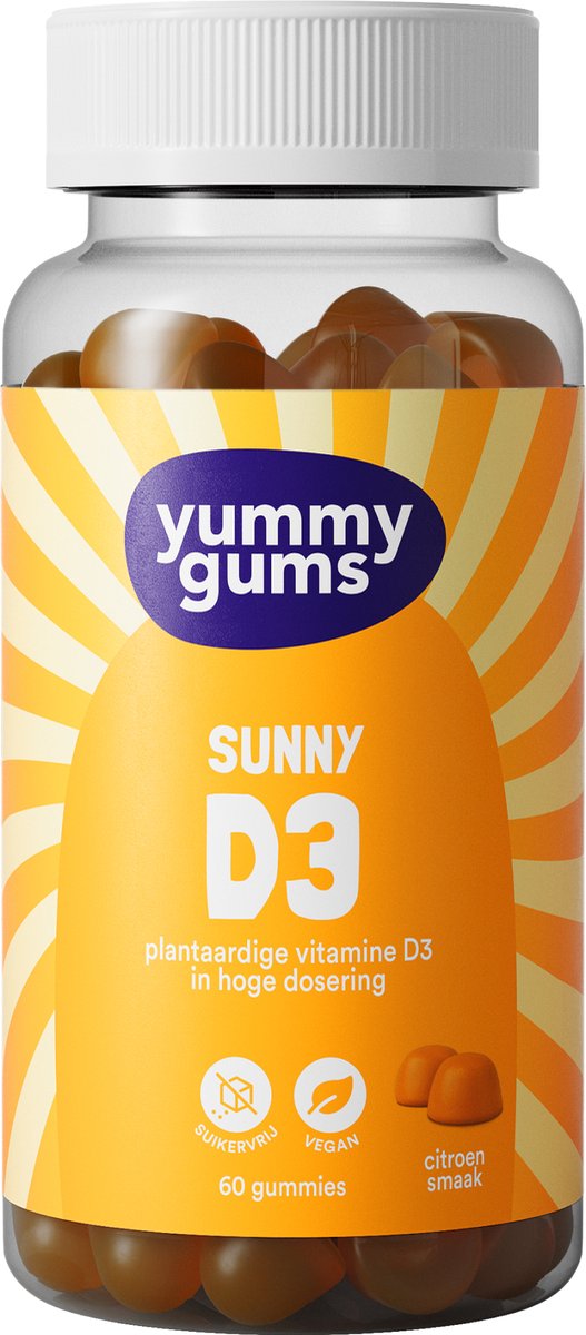 Goedkoopste Yummygums • Vitamine D gummies • Suikervrij • 60 gummies • 2 maanden gebruik