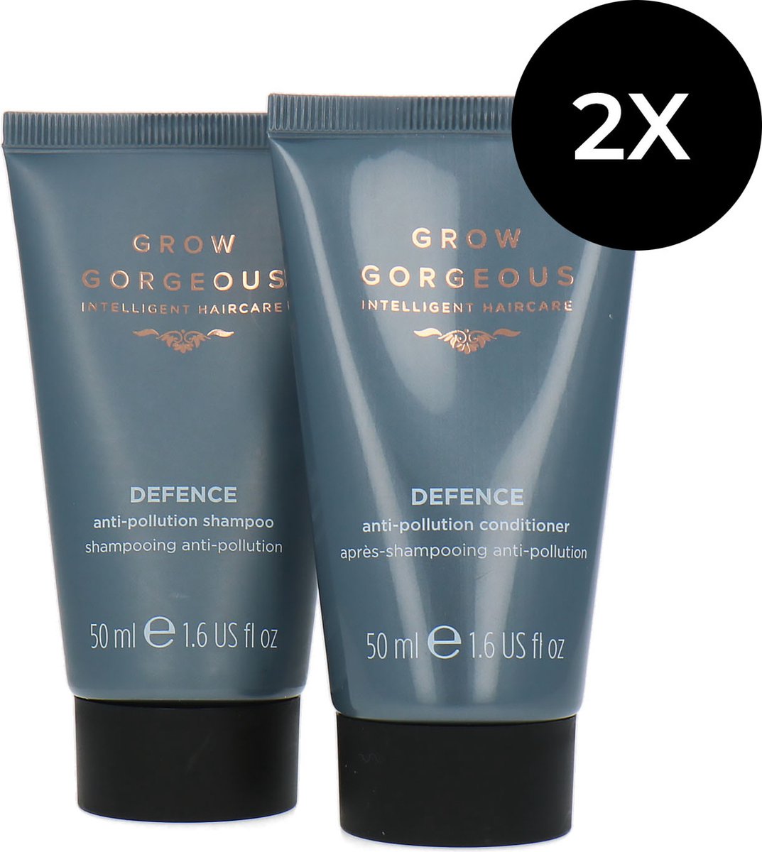 Grow Gorgeous Defence Anti-Pollution Shampoo + Conditioner - 2 x 50 ml
