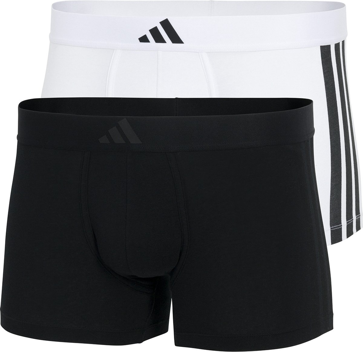 adidas Sportswear 2PK Low Rise Trunk - Active Flex Cotton 3 Stripes - Onderbroek Mannen - zwart/wit