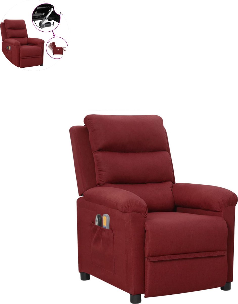 Massagestoel Relaxfauteuil Elektrisch Wijnrood Ergonomisch