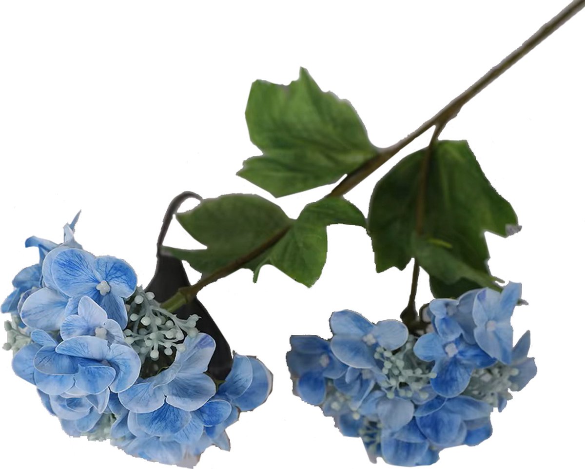 Steelbloem - kunstbloem hortensia klein bloemig 48 cm blauw