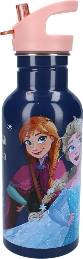Vadobag Frozen II Drinkfles en Schoolbeker - Blauw - Stainless Steel - 500 ml