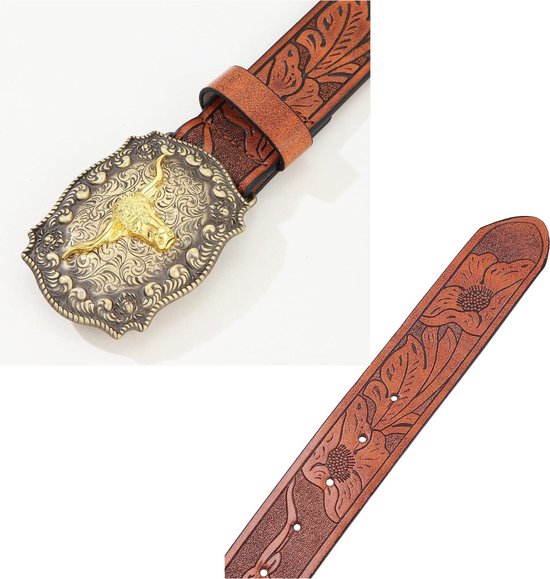 BELTROAD Westerse Riem Gespen Voor Mannen Vrouwen Cowboy Rodeo Cowgirl Western Party Mens Vervanging Nieuwigheid Riem Gesp Geschenken, 03-zilver (Bronze Bull), M