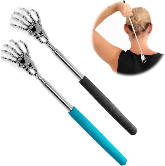 Uitschuifbare Wijsstokken Set Van 2 – Telescopisch 17-55 Cm, Roestvrij Staal Met Siliconen Grip En Vingerdesign, Ideaal Voor Leraren En Presentaties