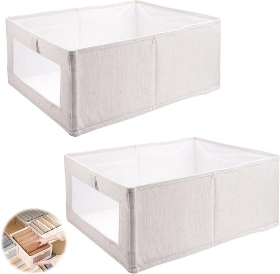 YRHome 20-delige stapelbare boxenset, ladebox met kijkvenster van