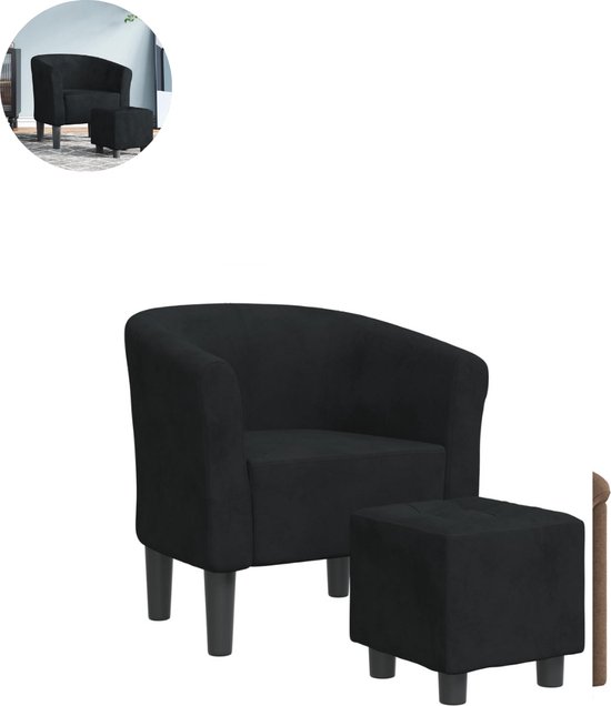 Relaxstoel | Fauteuil verstelbaar stof zwart