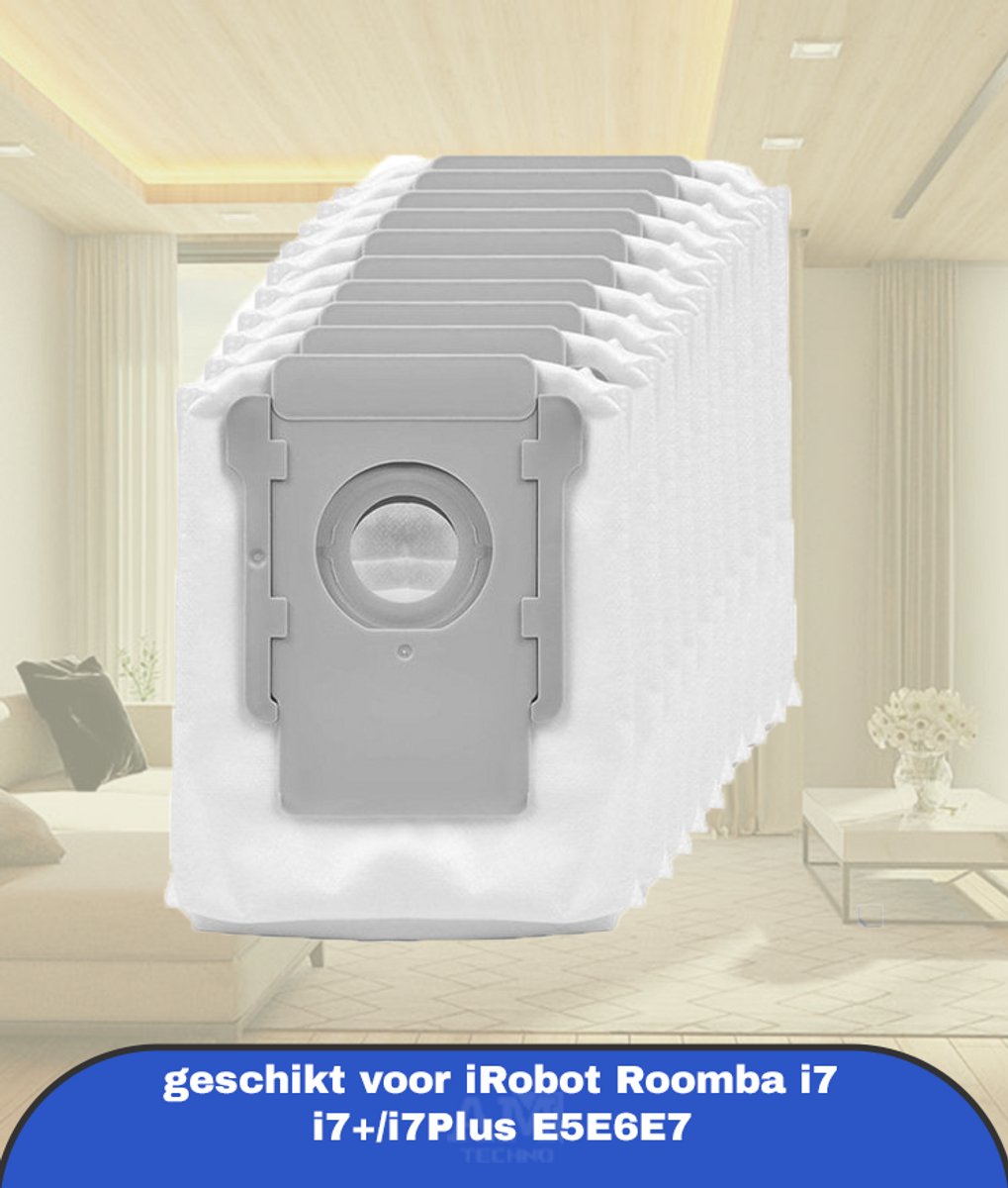 10 stuks Roomba reserveonderdelen accessoires vervanging tool kit geschikt voor iRobot Roomba i7 i7+/i7Plus E5E6E7 stofzuigerzakken Roomba stofzak vervangingsset accessoires voor iRobot Roomba i7 stofzuiger reserveonderdeel
