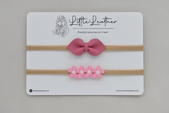 Haar in Stijl Haarband Heidi 5 pack - Brede en zachte baby haarband met een strik