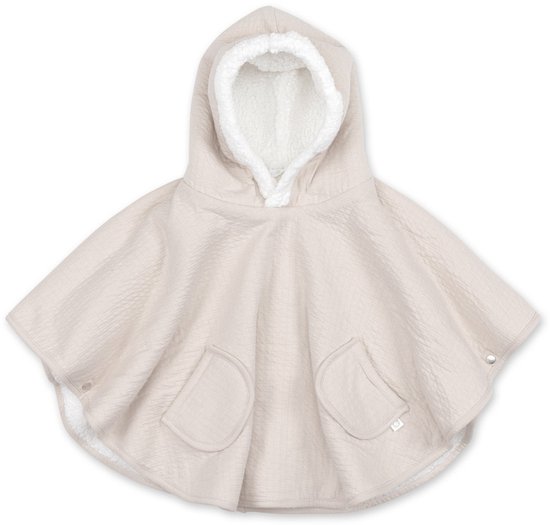 BEMINI Poncho de voyage - 9-36m - Pady tetra jersey + teddy - Sand