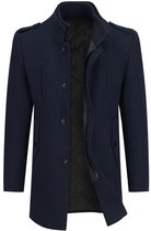 Winterjas Heren Trenchcoat Reverskraag Gevoerde Jassen Zakelijke Mannen Elegante Winterjas Slim Fit Wollen Jas Lange Overgangsjas (Color : Gray, Size : 4XL