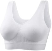 Comfort BH Maatje Meer Soft pads Zonder beugel -Sport BH - A Bra - Wit 3XL