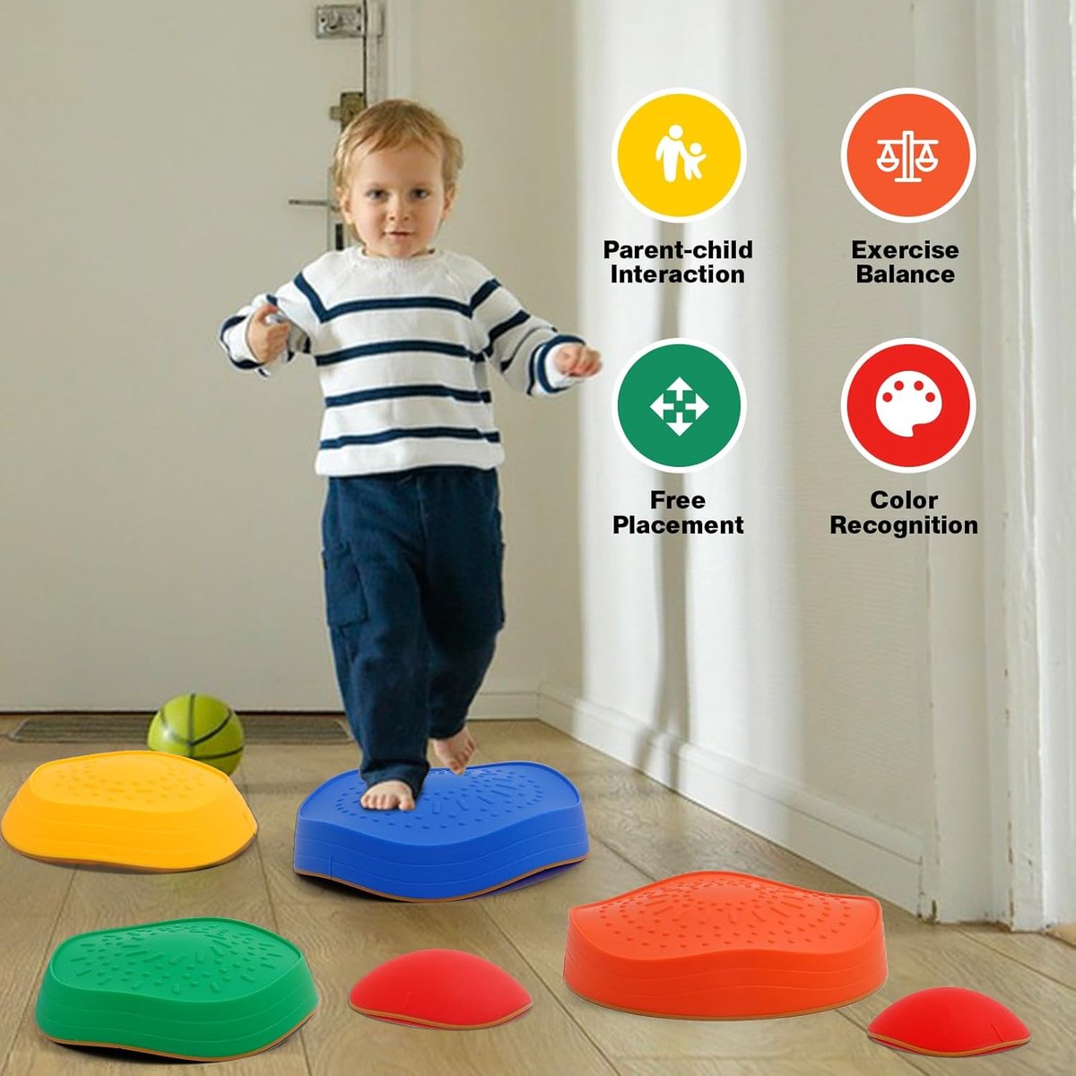 Lot de 7 pierres d'équilibre empilables pour enfants et adultes, pierres d' équilibre antidérapantes pour l'intérieur et l'extérieur, pierres de rivière pour les écoles, les crèches et les centres de Lot de 7 pierres d'équilibre empilables pour enfants et adultes, pierres d' équilibre antidérapantes pour l'intérieur et l'extérieur, pierres de rivière pour les écoles, les crèches et les centres de