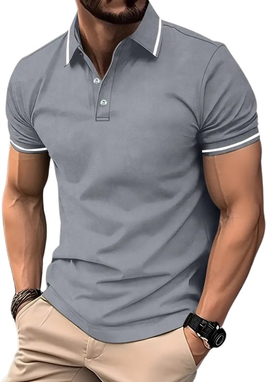 Bovista Golf Shirt Heren - T-shirt - Golfkleding - Golfen - Golf Accessoires - Polo Shirt - Grijs - Maat M van Bovista — afbeelding 4