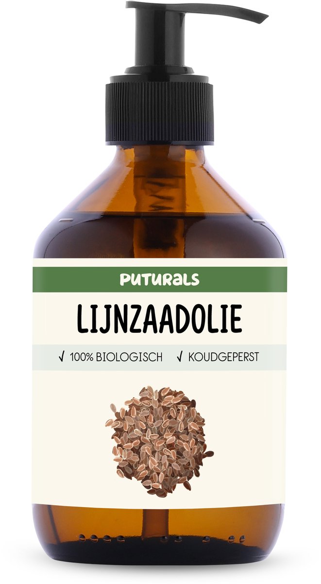 Goedkoopste Puturals Lijnzaadolie 100 Biologisch - 300ml - Puur en Koudgeperst - Lijnzaadolie voor Huid, Haar, Hout en Dieren