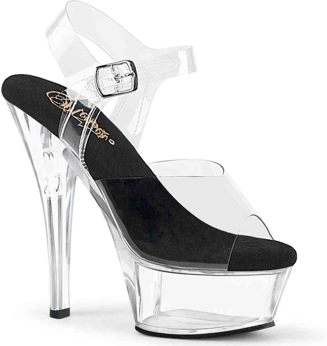 Pleaser KISS-208 Sandaal met enkelband 36 Shoes Transparant