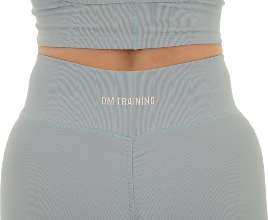 Dames Sportlegging – High Waist & Peach Buttocks Effect – Versa Flared Legging Squatproof & Shaping – Geribbelde Stof – Yoga, Fitness & Casual – DM Training (lichtblauw) van DM Training — afbeelding 4